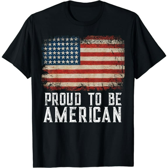 Patriotic USA Flag Proud To Be American Citizen Veteran T-Shirt