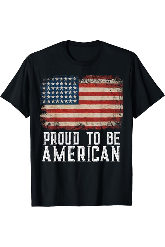 Patriotic USA Flag Proud To Be American Citizen Veteran T-Shirt
