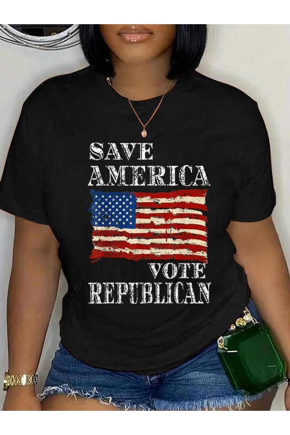Patriotic USA Flag Republican 2020 Election Quote T-Shirt for Women Kids Men