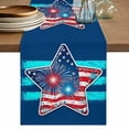 thumbnail image 1 of Patriotic USA Flag Table Runner 70 Inches, Independence Day Firework Blue Striped Bed Runner Dresser Scarves Tabletop for Indoor Outdoor Parties/Ceremony/Banquet, 13" x 70", 1 of 9