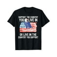thumbnail image 1 of Patriotic USA Flag Tee Graphic T-Shirt Top,Cotton Fashion Casual Short Sleeve Round Neck Shirt Balck S-5XL, 1 of 5
