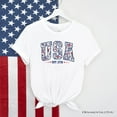 thumbnail image 1 of Patriotic USA Floral T-Shirt, 1776 Independence Day Tee, 1 of 6