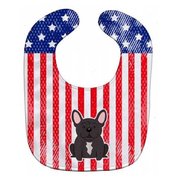 Patriotic USA French Bulldog Brindle Baby Bib