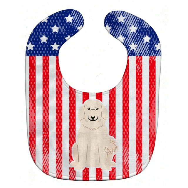 Patriotic USA Great Pyrenese Baby Bib