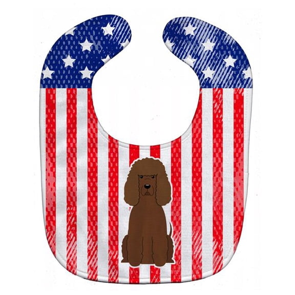 Patriotic USA Irish Water Spaniel Baby Bib