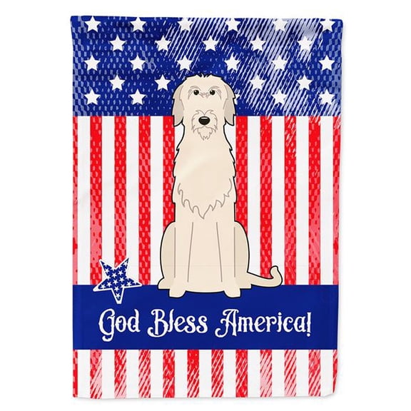 Patriotic USA Irish Wolfhound Flag Canvas House Size