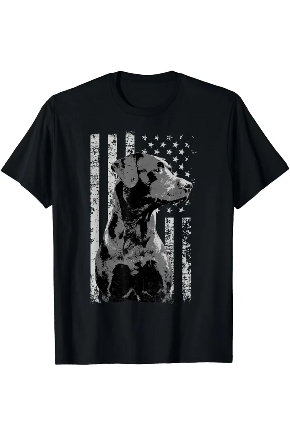 Patriotic USA Lab Dog Black Labrador Owner Pride Design Unisex T-Shirt, up to size 5XL
