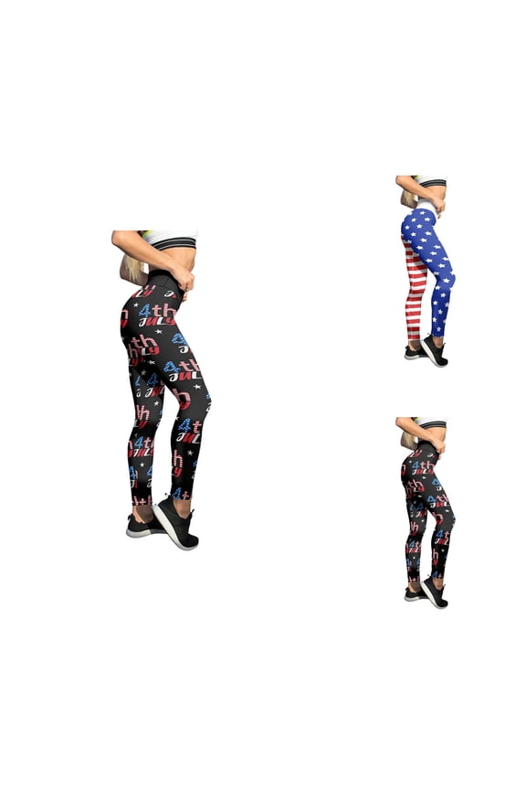 Patriotic USA Leggings American Flag Printed Yoga Pants Custom Color Fitness Tights Performance Athletic Bottoms for Running and Pilates