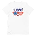 thumbnail image 1 of Patriotic USA-Loves Design Sunglasses Shirt (White, M), 1 of 1