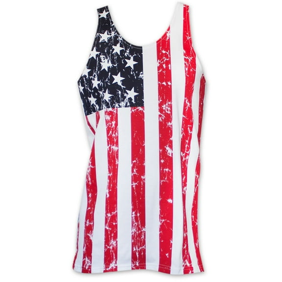 Calhoun USA Patriotic American Flag Men's Stars And Stripes Tank Top Shirt-medium