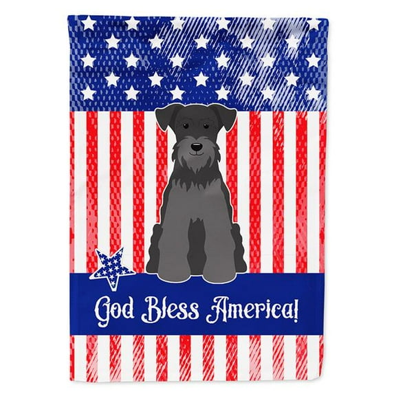 Patriotic USA Miniature Schanuzer Black Garden Size Flag