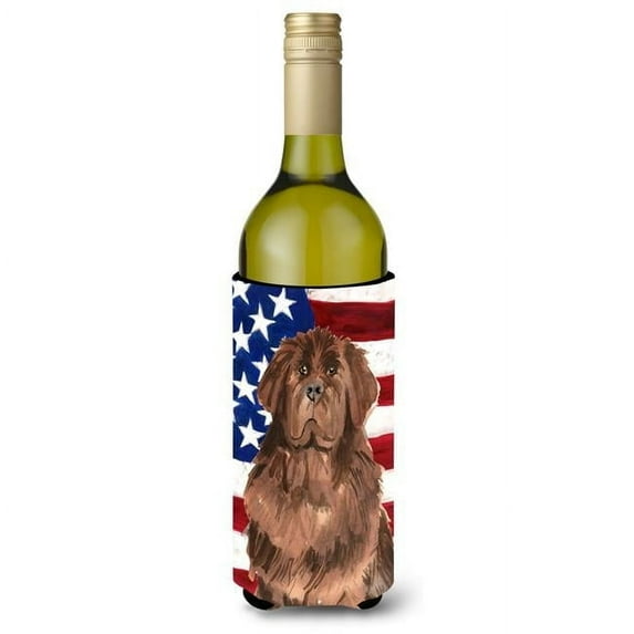 Patriotic USA Newfoundland Wine Bottle Beverge Insulator Hugger