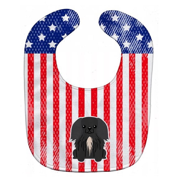 Patriotic USA Pekingnese Black Baby Bib