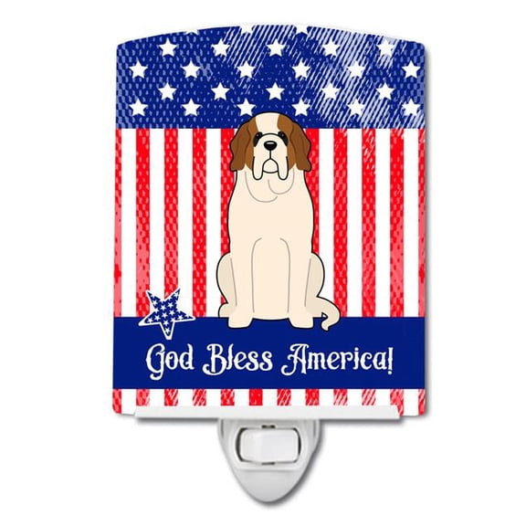 Patriotic USA Saint Bernard Ceramic Night Light
