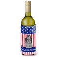 thumbnail image 1 of Patriotic USA Shih Tzu Black Silver Wine Bottle Beverge Insulator Hugger, 1 of 1