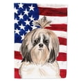 thumbnail image 1 of Patriotic USA Shih Tzu Garden Size Flag, 1 of 1