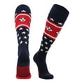 thumbnail image 1 of Patriotic USA Soccer Socks (Navy/Scarlet/White Small), 1 of 2