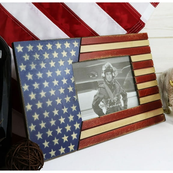 Patriotic USA Star Spangled Banner American Flag 5"X7" Picture Photo Frame