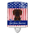 thumbnail image 1 of Patriotic USA Wire Haired Dachshund Chocolate Ceramic Night Light, 1 of 1