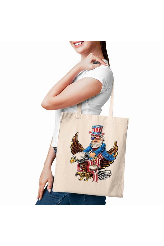 Patriotic Uncle Sam Bald Eagle 4Th Of July American Flag Boy Tote Bag