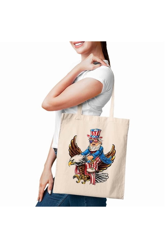 Patriotic Uncle Sam Bald Eagle 4Th Of July American Flag Boy Tote Bags