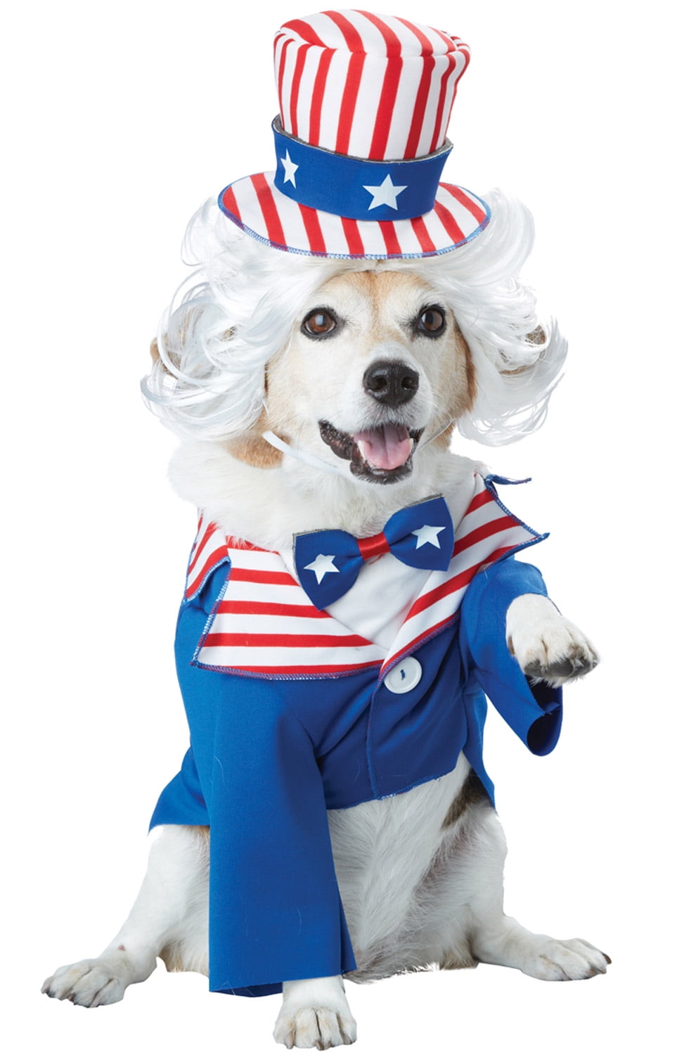 California Costumes Patriotic Uncle Sam Jacket Hat Dog Apparel Red Medium 3 Piece Set