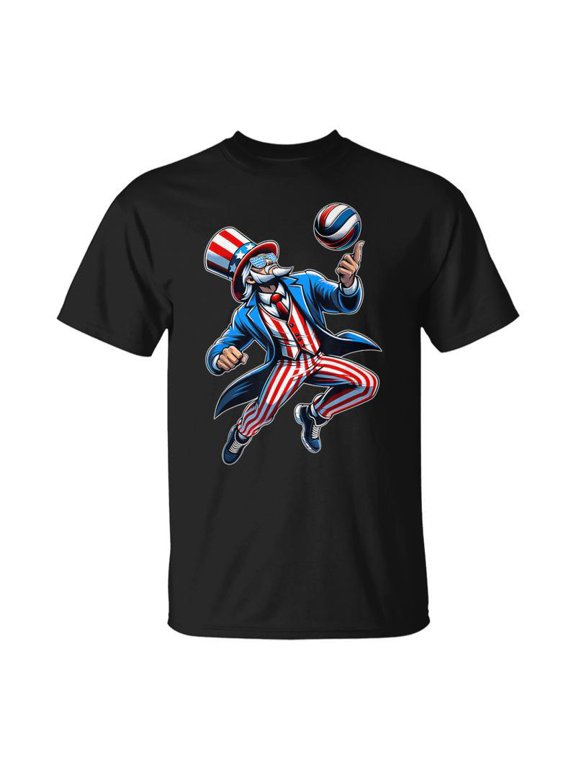 Patriotic Uncle Sam Volleyball Player 4Th Of July Boys TShirt
