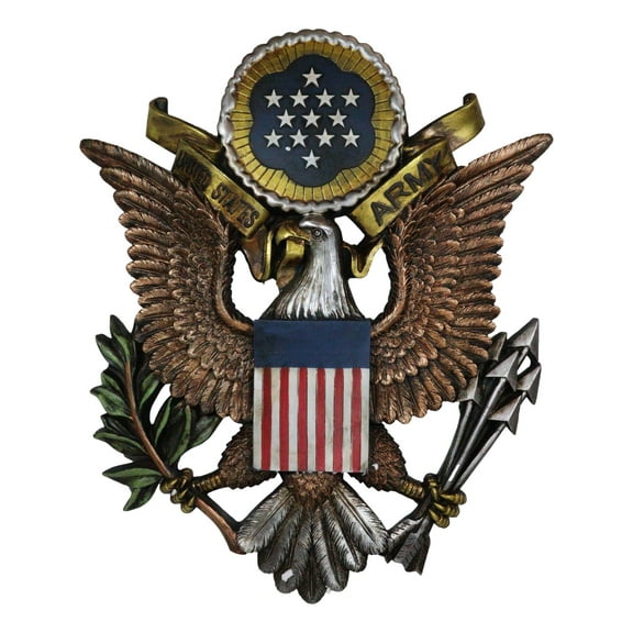 Patriotic United States Army Bald Eagle Great Seal Military Wall Decor Plaque