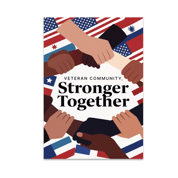 Patriotic Unity Wall Art - Veteran Community - 13x19 Poster Print