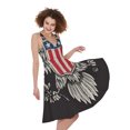 thumbnail image 1 of Patriotic Usa Eagle Print Sleeveless Knee Length Dress, American Flag Fashion Summer Maxi Dress For Women. Gifts For Us Independence Day, 4Th Of July, 1 of 4