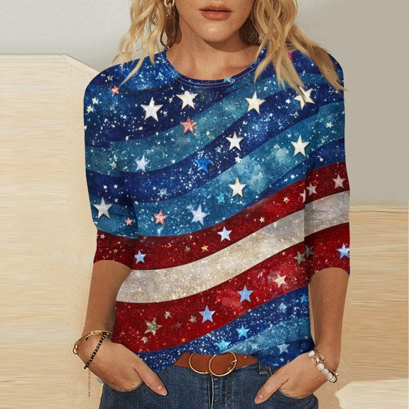 Patriotic Usa Flag Shirts,Cadancy Plus Size Tee Tops for Women Dressy Casual,Cute Clothes Over 50 Blouses Casual Round Neck,White Graphic Tees ,Patriotic Memorial Day,De Mujer Para Red 2X