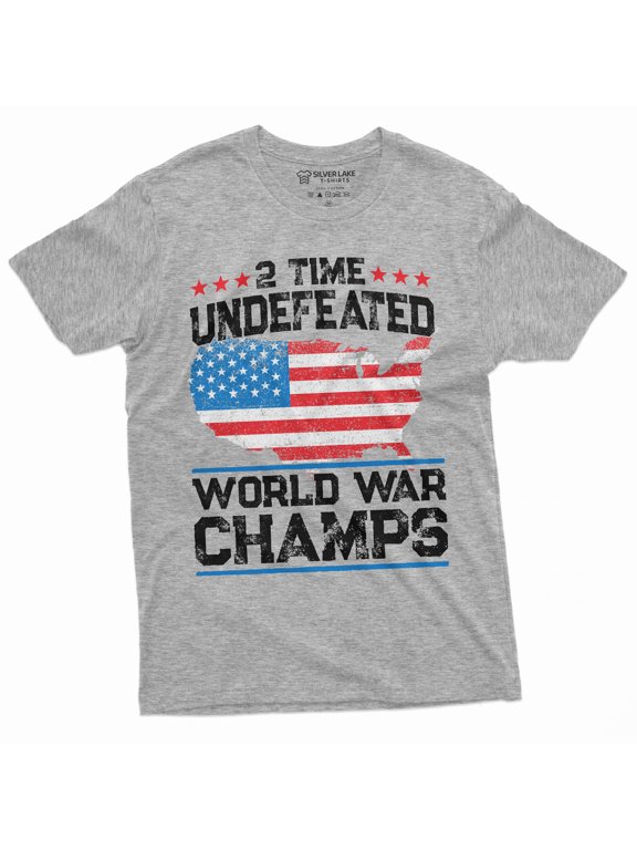 Patriotic Usa Mens T-Shirt 4Th Of July Usa Tee World War Champs Mens Tee Shirt Independence Day Cool Party Tee (Small Grey)