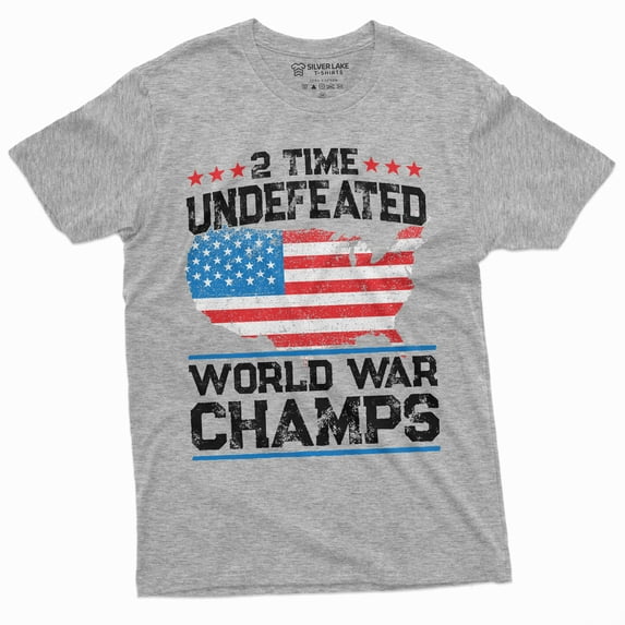 Patriotic Usa Mens T-Shirt 4Th Of July Usa Tee World War Champs Mens Tee Shirt Independence Day Cool Party Tee (X-Large Grey)