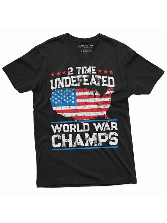 Patriotic Usa Mens T-Shirt 4Th Of July Usa Tee World War Champs Mens Tee Shirt Independence Day Cool Party Tee