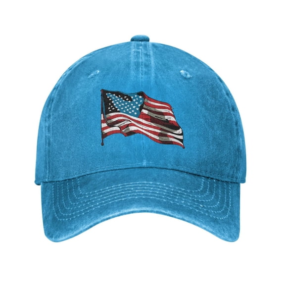 Patriotic Usa Unisex Adult Washed Denim Cotton Sport Outdoor Baseball Cap Adjustable Cowboy Baseball Hat
