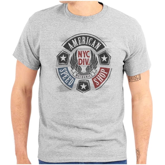 Patriotic Vintage American Mechanic Men's Graphic T Shirt Tees Brisco Brands L