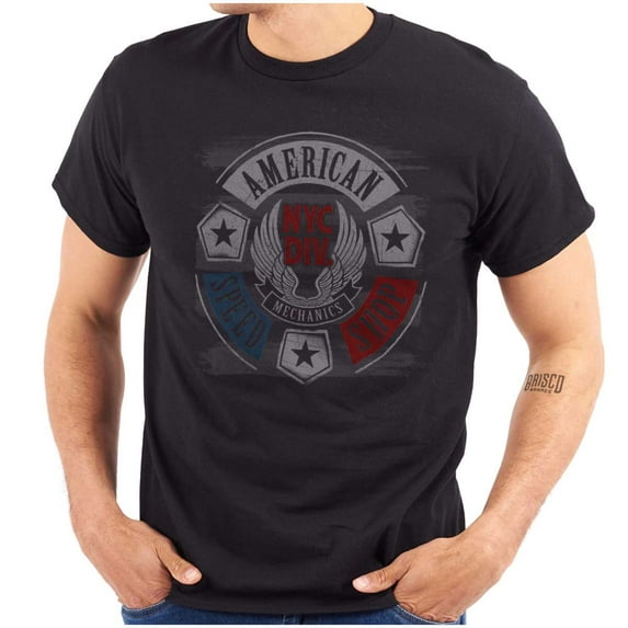 Patriotic Vintage American Mechanic Men's Graphic T Shirt Tees Brisco Brands X