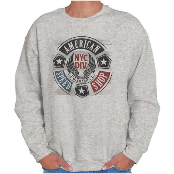 Patriotic Vintage American Mechanic Unisex Plus Fleece Graphic Sweatshirt Brisco Brands 2X