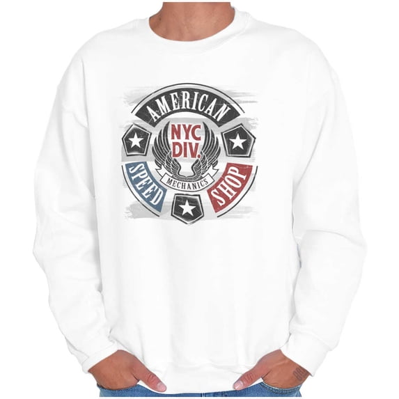 Patriotic Vintage American Mechanic Unisex Plus Fleece Graphic Sweatshirt Brisco Brands 4X