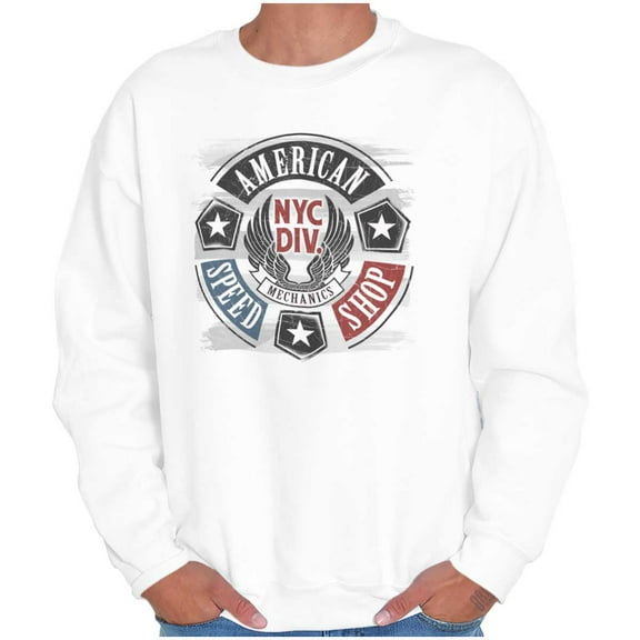 Patriotic Vintage American Mechanic Unisex Plus Fleece Graphic Sweatshirt Brisco Brands 3X