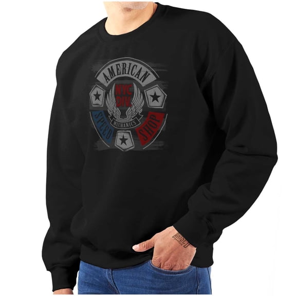 Patriotic Vintage American Mechanic Unisex Plus Fleece Graphic Sweatshirt Brisco Brands 4X