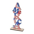thumbnail image 1 of Patriotic Welcome Sign For Home Decor Wooden American Flag Themed Standing Decoration For Indoor Outdoor Use, 1 of 2
