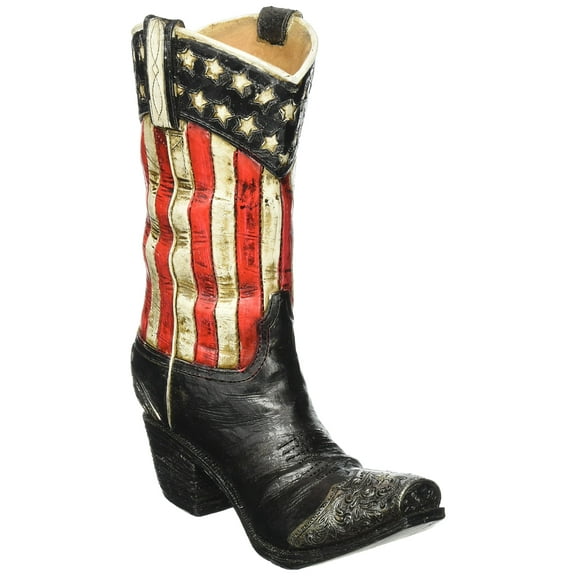 Patriotic Western Cowboy Boot Vase Decorative Home Decor Great for Events