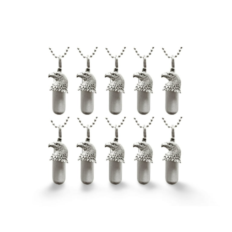 Patriotic Wholesale Set of TEN Brushed Silver BALD EAGLE CREMATION