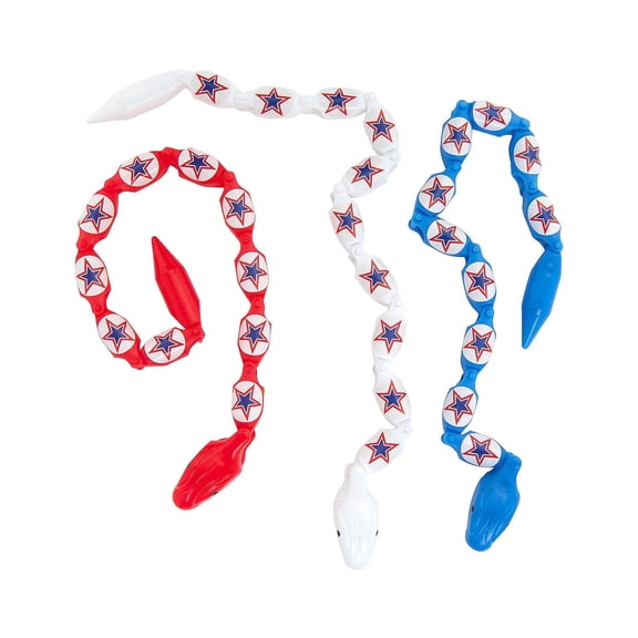 Patriotic Wiggle Snakes- 24 Pieces