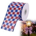 thumbnail image 1 of Patriotic Wired Edge Ribbon, 4th of July Strip Burlap Ribbon, Red Blue White American Flag Truck Gnome Wrapping Ribbon for Independence Day Craft, Sewing, Gift Wrapping, 6.3 Inch x 5 Yards, Style F, 1 of 9