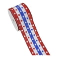 thumbnail image 1 of Patriotic Wired Ribbon 2.5 Inch x 5 Yards Red White Blue Glitter Stripe Ribbon Roll for 4th of July Independence Day Handmade Wreaths Bows Gift Wrapping 1 Roll, 1 of 9
