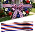 thumbnail image 1 of Patriotic Wired Ribbon, 4th of July Red White Blue Stars Anniversary Flag Patriotic Edge Ribbons for Independence Memorial Veterans Day Bows DIY Wreath Crafts, Style D, 2.5 Inch x 5 Yards, 1 of 9