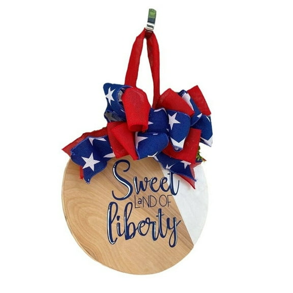 Patriotic Wooden Door Plaques, Independence Day Porch Welcome Signs America 250th Anniversary Decorations, Wall Decor Rustic Vintage 4th of July Decorations & Red White and Blue Decor