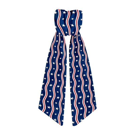 Patriotic Wreath Sash for Front Door, Red White Stripe Wreath Scarf DIY Bow Memorial Day Star Satin Sash Garland Ribbon for 4th of July Home Yard Doorway Wall Window Decor (56'' x 4.5''),F